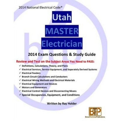 Utah 2014 Master Electrician Study Guide Paperback, Brown Technical Publications Inc