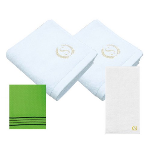 송월타올 슈퍼클래스 S70 세면타올 170g x 2p 흰색 + 슈퍼클래스 B450 바스타올 + 때밀이, 1세트
