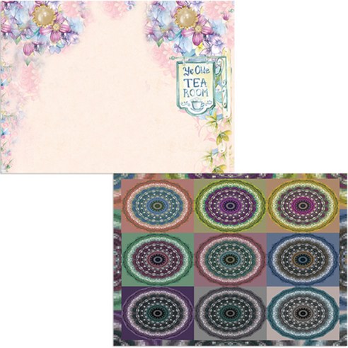벨라 실리콘 식탁매트 2p 동그라미패턴 세트, 동그라미패턴, 정원, 385 x 285 mm, 두께 1mm