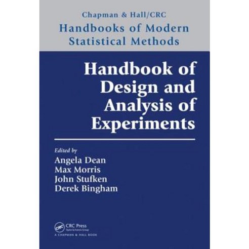 Handbook of Design and Analysis of Experiments Hardcover, CRC Press