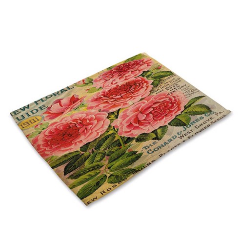 비케이 꽃 그림 엽서 식탁매트, 4, 가로 42cm x 세로 32cm