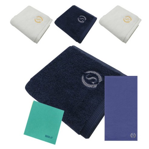 송월타월 슈퍼클래스S90 세면타올 190g x 4p 랜덤 발송 + 슈퍼클래스B450 바스타올 + 독일행주 랜덤 발송, 청색, 1세트