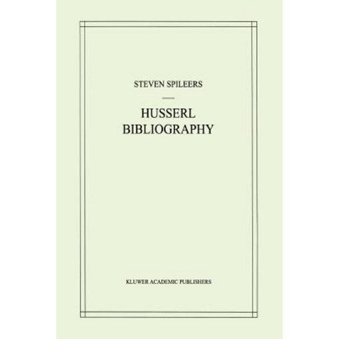 Edmund Husserl Bibliography Paperback, Springer