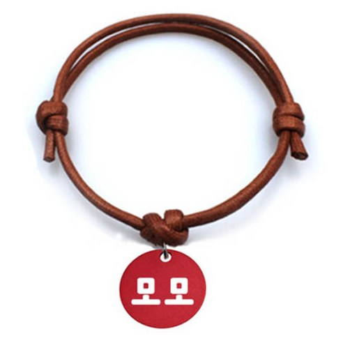 펫츠룩 굿모닝 카라멜 반려동물 목걸이 M + 알미늄원형 팬던트 M, 레드(모모), 1개