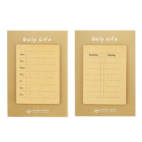 라이프포인트 데일리라이프 디자인 메모지 2p, 02주계획, 04워드노트, 1세트