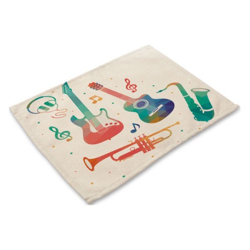 아울리빙 아이러브 뮤직 식탁매트, H, 42 x 36 cm