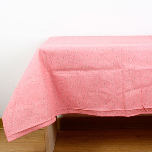 이코디 플로랄 도트 테이블 보, 핑크, 140 x 180 cm