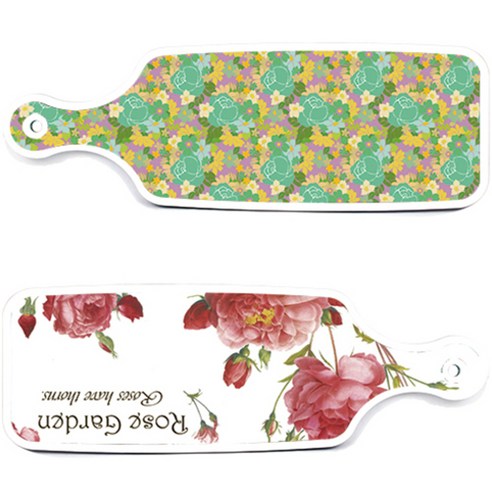 로엠디자인 서빙 도마 보드 2p Rose Garden 세트, Rose Garden, 청록 장미 넝쿨, 1세트