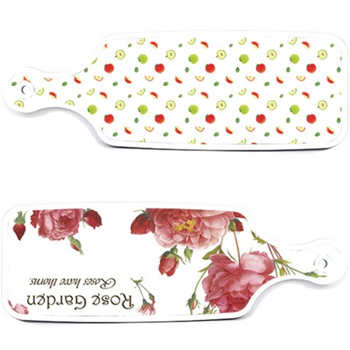 로엠디자인 서빙 도마 보드 2p Rose Garden 세트, Rose Garden, 사과 씨, 1세트