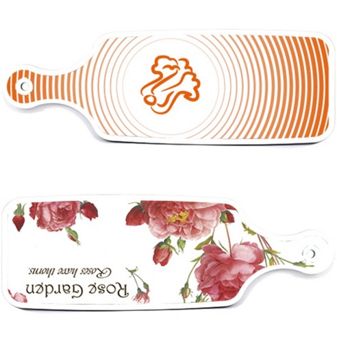 로엠디자인 서빙 도마 보드 2p Rose Garden 세트, Rose Garden, 배추 라인 주황, 1세트