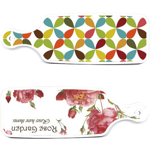 로엠디자인 서빙 도마 보드 2p Rose Garden 세트, Rose Garden, 플로랄리 패턴, 1세트