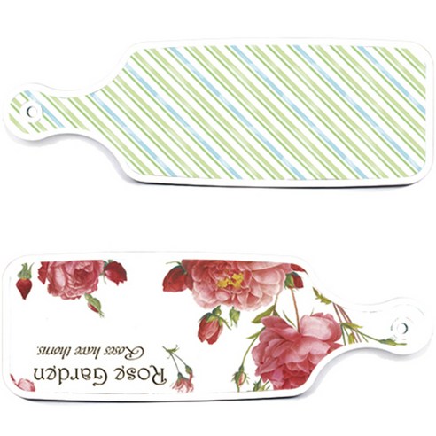 로엠디자인 서빙 도마 보드 2p Rose Garden 세트, Rose Garden, 청백색 사선, 1세트