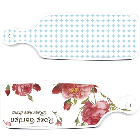 로엠디자인 서빙 도마 보드 2p Rose Garden 세트, Rose Garden, 원형 패턴 파스텔 블루, 1세트