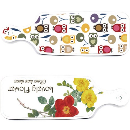 로엠디자인 서빙 도마 보드 2p Lovely Flower 세트, Lovely Flower, 부엉이, 1세트