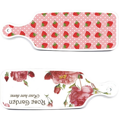 로엠디자인 서빙 도마 보드 2p Rose Garden 세트, Rose Garden, 핑크 딸기, 1세트