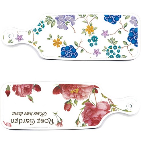 로엠디자인 서빙 도마 보드 2p Rose Garden 세트, Rose Garden, 로맨틱 블루 floral 화이트, 1세트