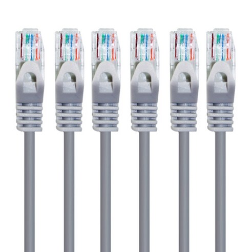 AVIVE 고급형 UTP 1m CAT5.E 랜선 케이블, 그레이, 6개