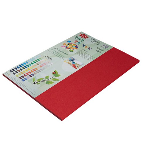 종이문화 친환경 뉴씨플레인 양면 색상지 No37 밝은빨강색, 4절(542 x 392 mm), 30매