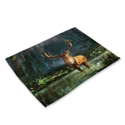 비케이 숲속 사슴 식탁매트, 8, 가로 42cm x 세로 32cm