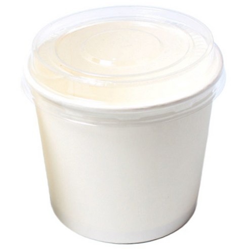 피크닉하우스 일회용 종이 컵밥용기 350ml + 투명 뚜껑 세트, 1개