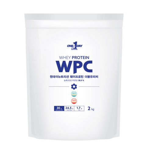 원데이뉴트리션 WPC 웨이프로틴 단백질 포대유청, 2kg, 1개
