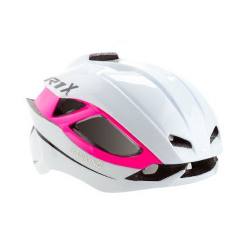 랭킹헬멧 R1X 에어로 헬멧, white + neon pink