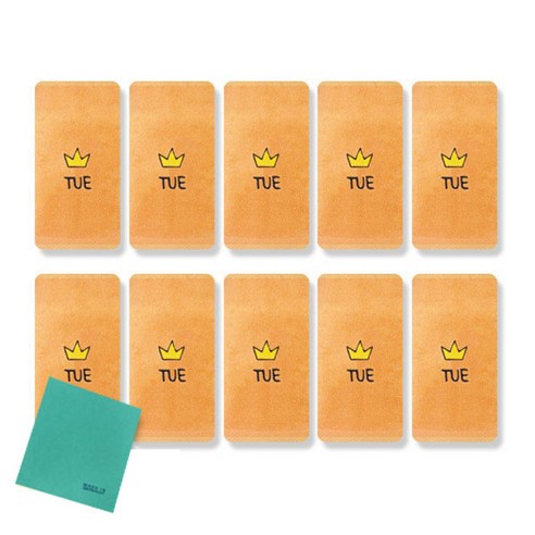 송월타올 큐티데일리 요일수건 10p + 독일행주 랜덤 발송, 화요일(주황), 1세트