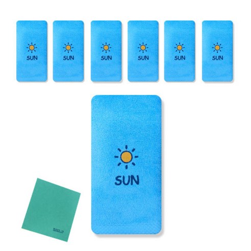 송월타올 큐티데일리 요일수건 7p + 독일행주 랜덤 발송, 일요일(하늘), 1세트