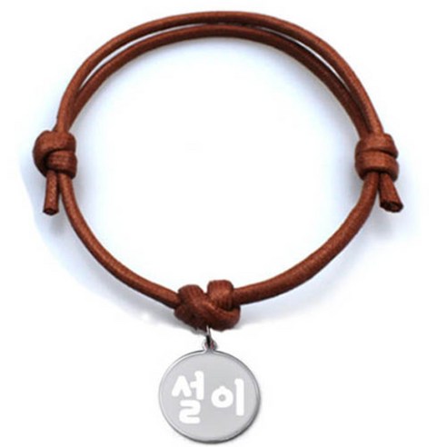 펫츠룩 굿모닝 카라멜 반려동물 목걸이 M + 메탈원형 팬던트 S, 실버(설이), 1개