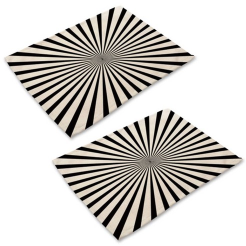 아울리빙 블랙패턴 디자인 식탁매트 2p, L, 42 x 32 cm