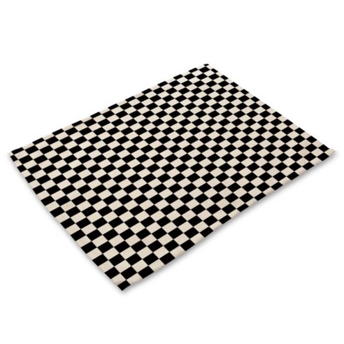 아울리빙 블랙패턴 디자인 식탁매트, H, 42 x 32 cm