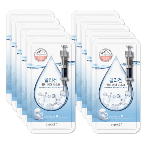 에네스티 온천수 콜라겐 마스크 팩, 1개입, 10개