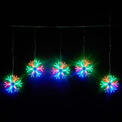 나이스엘이디 LED눈꽃라이트 커튼형트리전구, LED눈꽃라이트 |4색칼라|, 1개