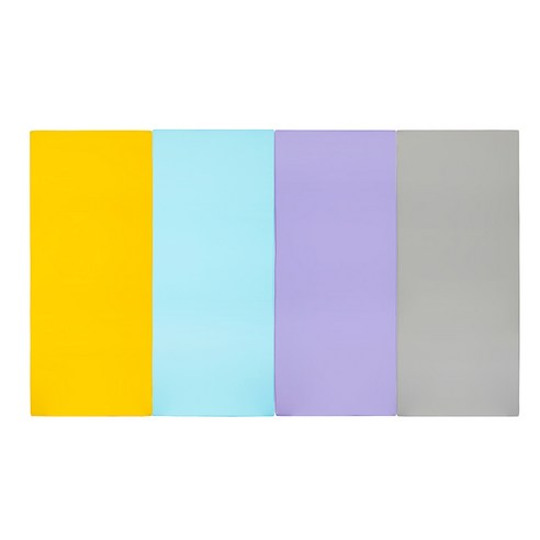 퍼니존 퍼니테라피 옐로우 비비드 시리즈 유아 폴더 매트, 옐로우 + 스카이 블루 + 바이올렛 + 그레이