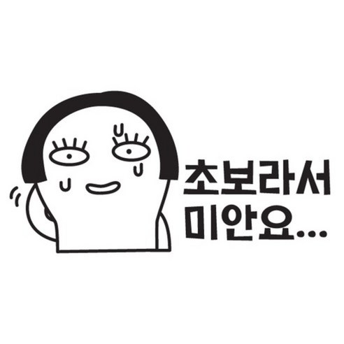 본투로드 개성넘치는 초보운전스티커, 43_초보라서 미안요… - 빨강, 1개