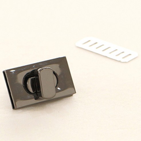 해피베어스 베이직 사각 잠금장식 3cm, 흑니켈, 1개