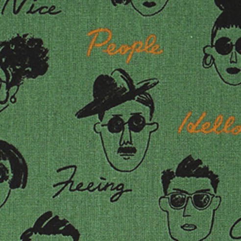 코하스아이디 코튼린넨 필링피플 패브릭원단, 그린