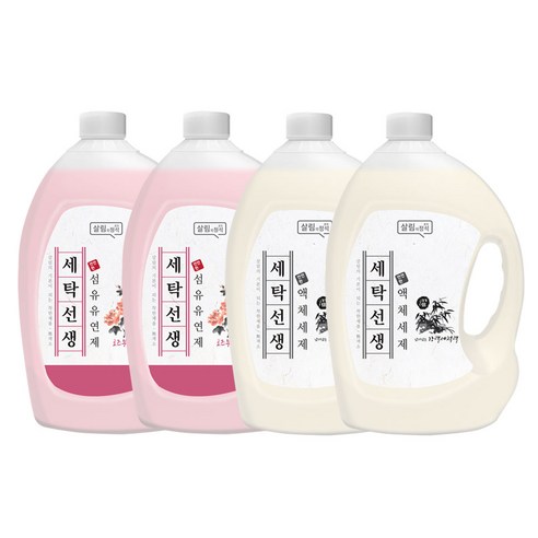 아토세이프 세탁선생 액체세제 3.1L x 2p + 섬유유연제 로즈부케향 3.1L x 2p, 1세트