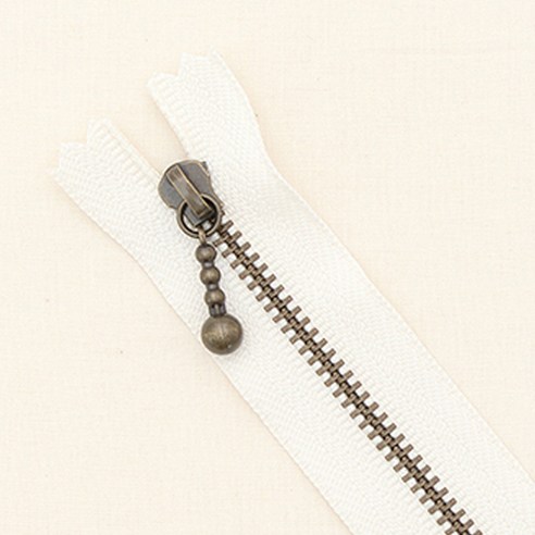 YKK 앤틱 지퍼 40cm, 아이보리, 3개입