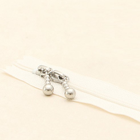 YKK 슬림 코일 지퍼 파스텔 50cm, 백아이보리, 2개입
