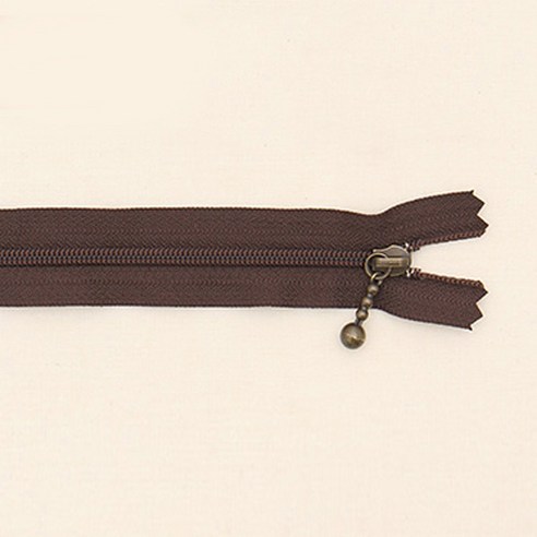 YKK 슬림 코일 지퍼 내추럴 20cm, 브라운, 5개입