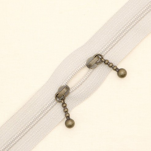 YKK 슬림 코일 지퍼 내추럴 40cm, 그레이베이지, 10개입