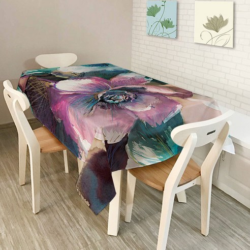 아울리빙 워터컬러 키친 테이블커버, B, 140 x 140 cm