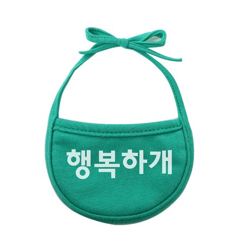 이츠독 강아지 턱받이 행복하개 M, 초록, 1개