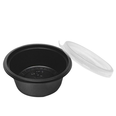 투고팩 AJ다용도컵 1호 70파이 흑색 뚜껑포함, 1개, 50개