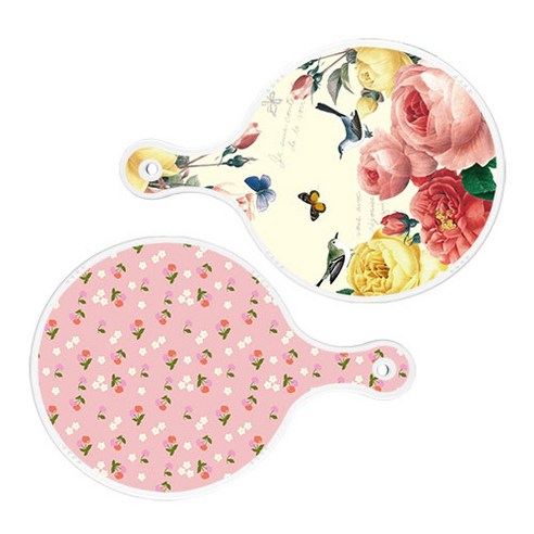 로엠디자인 서빙 원형 보드 도마 PrettyRoses 2p 세트, PrettyRoses, 주홍색체리, 1세트