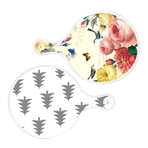 로엠디자인 서빙 원형 보드 도마 PrettyRoses 2p 세트, PrettyRoses, 숲패턴3, 1세트