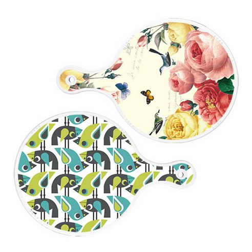 로엠디자인 서빙 원형 보드 도마 PrettyRoses 2p 세트, PrettyRoses, 버드, 1세트