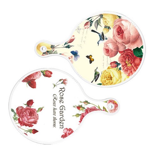 로엠디자인 서빙 원형 보드 도마 PrettyRoses 2p 세트, PrettyRoses, RoseGarden, 1세트