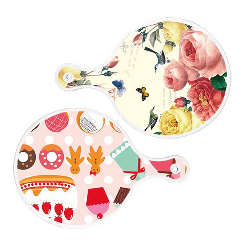 로엠디자인 서빙 원형 보드 도마 PrettyRoses 2p 세트, PrettyRoses, 꼬마도넛, 1세트